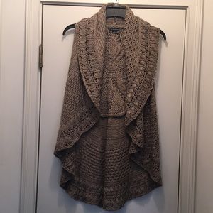New Directions Knitted Vest Size S Taupe